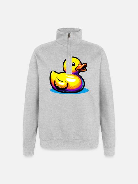Duckling Duck Duck Duck - Quarter-Zip Sweatshirt - heather grey