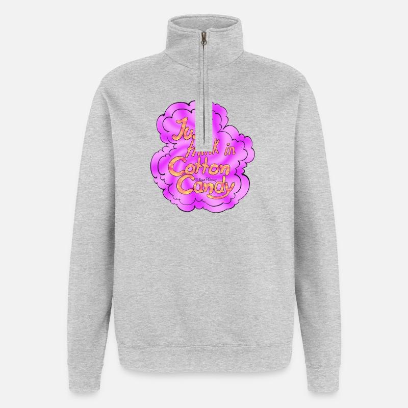 Cotton Candy Thinking Extra Shine - Quarter-Zip Sweatshirt - heather grey