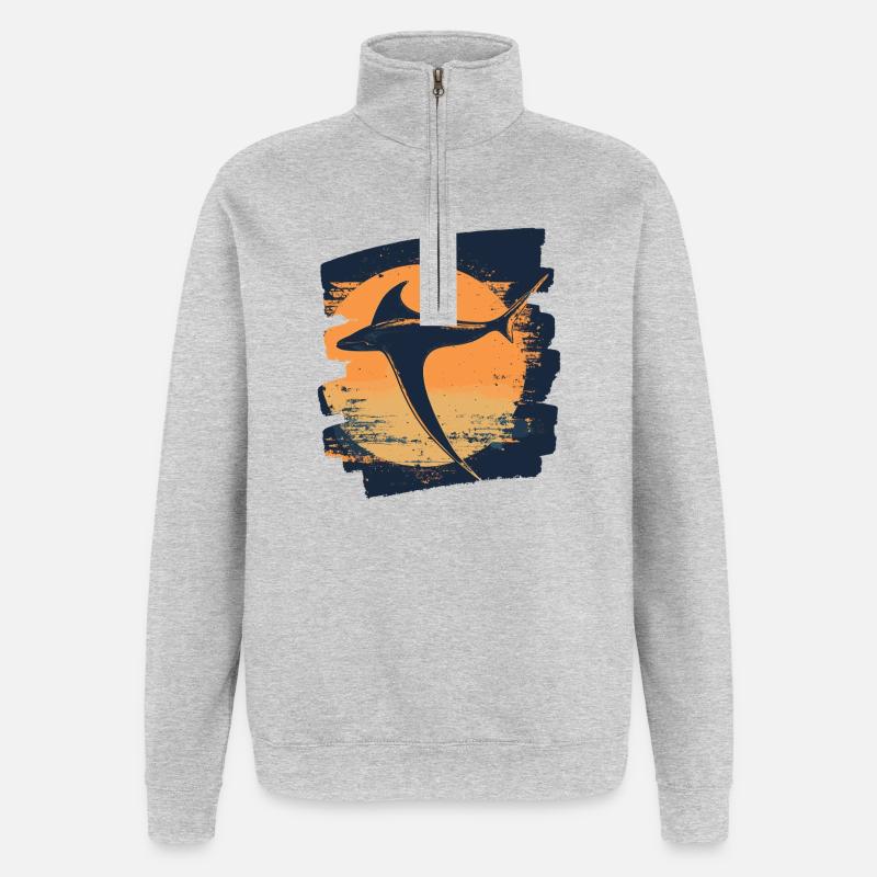 Manta Rochen Retro - Quarter-Zip-Sweatshirt - Grau meliert