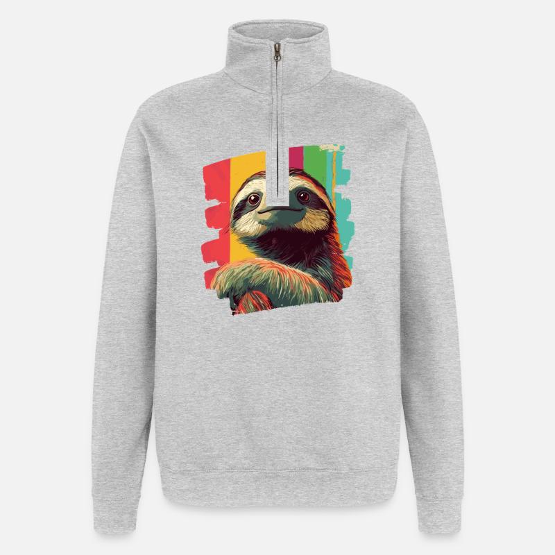 Faultier - Quarter-Zip-Sweatshirt - Grau meliert