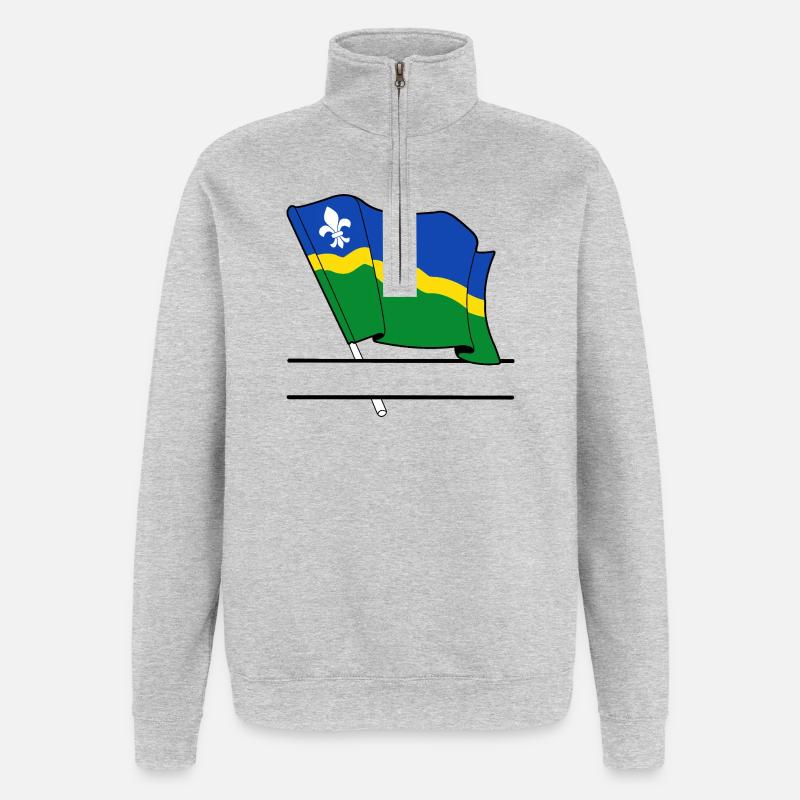Flagge Flevoland Textbanner - Quarter-Zip-Sweatshirt - Grau meliert