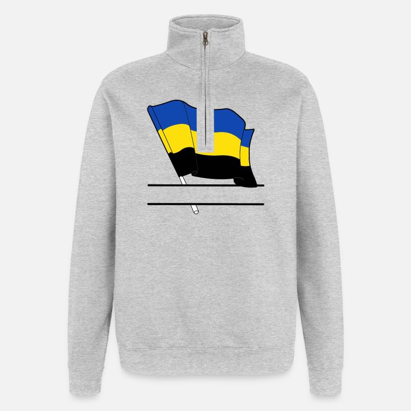 Drapeau Canton de Gueldre - Sweat à zip 1/4 - gris chiné