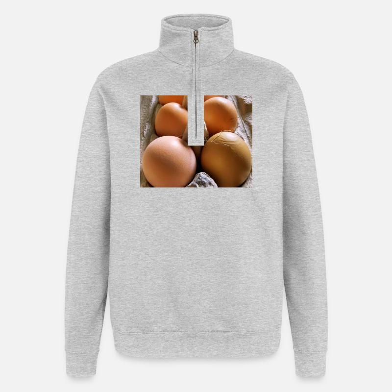 Eier - Quarter-Zip-Sweatshirt - Grau meliert