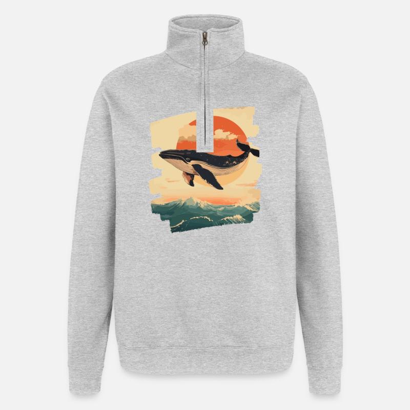 Wal Retro - Quarter-Zip-Sweatshirt - Grau meliert