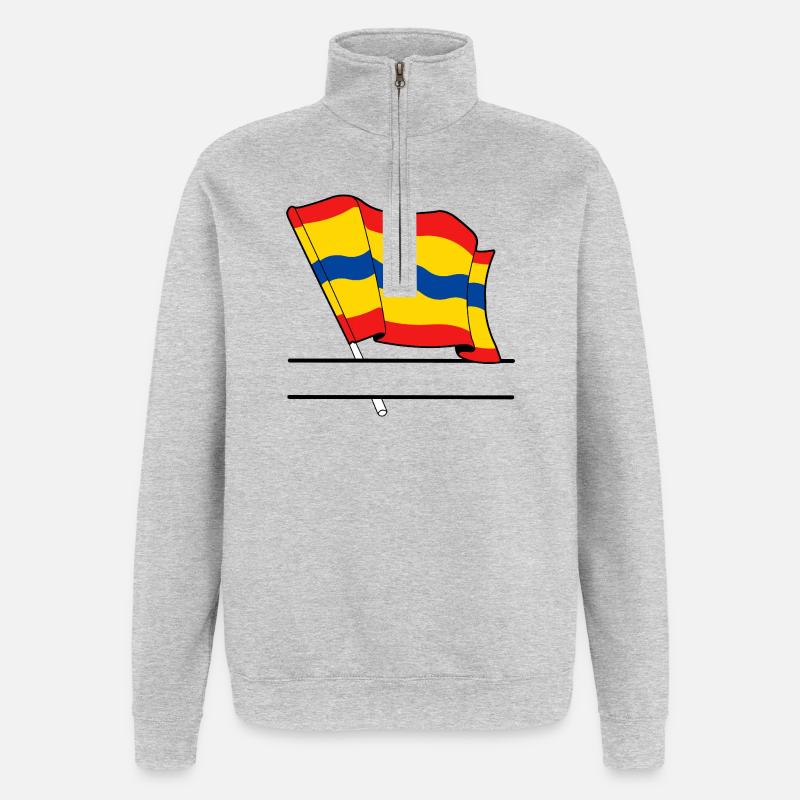 Flagge Overijssel Text Banner - Quarter-Zip-Sweatshirt - Grau meliert