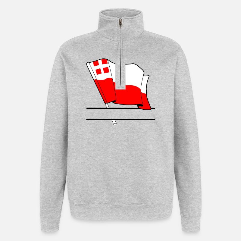 Flagge Utrecht Textbanner - Quarter-Zip-Sweatshirt - Grau meliert
