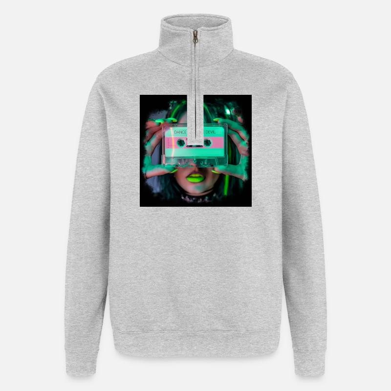 Danser avec le diable - Sweat à zip 1/4 - gris chiné