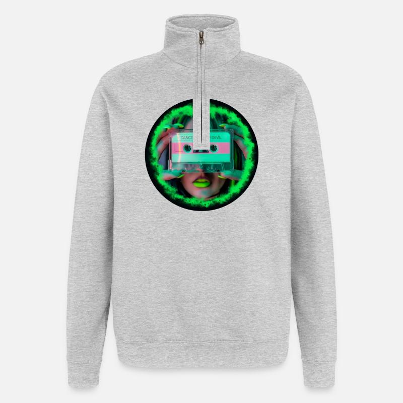 Dance with the Devil V2 - Quarter-Zip Sweatshirt - heather grey