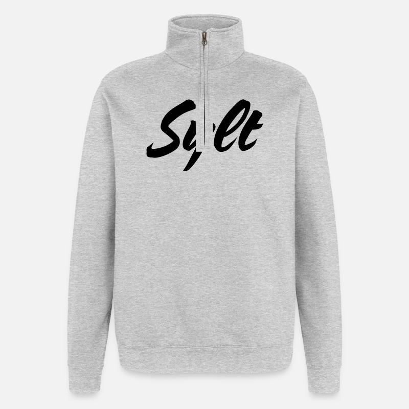 Sylt - Sweat à zip 1/4 - gris chiné