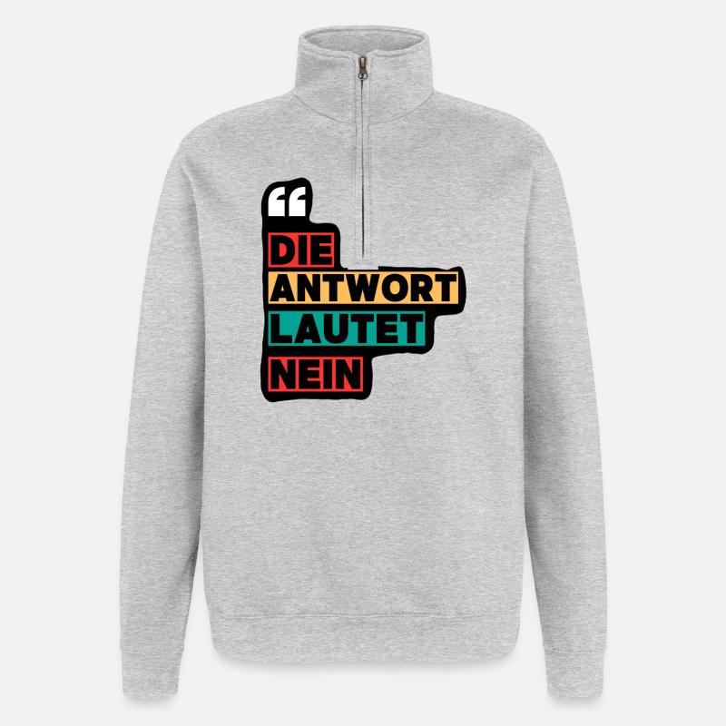 Die Antwort Lautet Nein - Quarter-Zip-Sweatshirt - Grau meliert