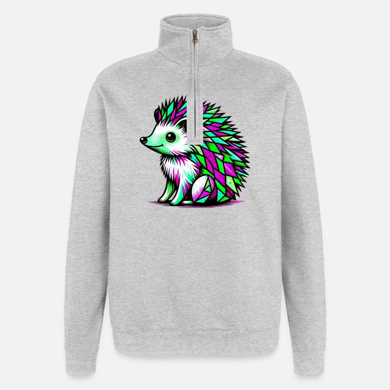 Igel - Quarter-Zip-Sweatshirt - Grau meliert