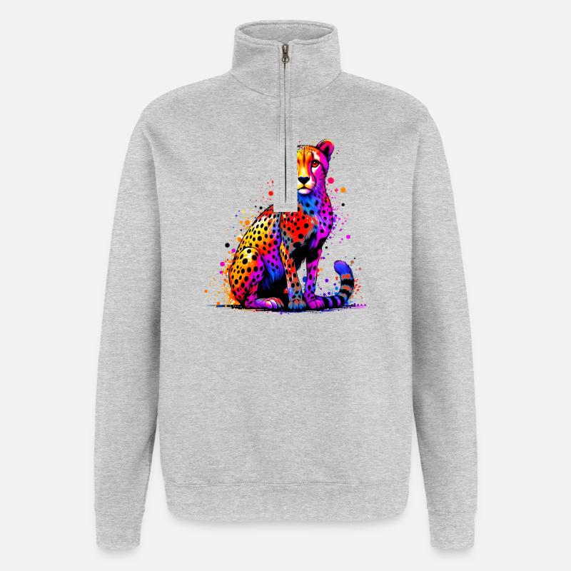 Gepard - Quarter-Zip-Sweatshirt - Grau meliert