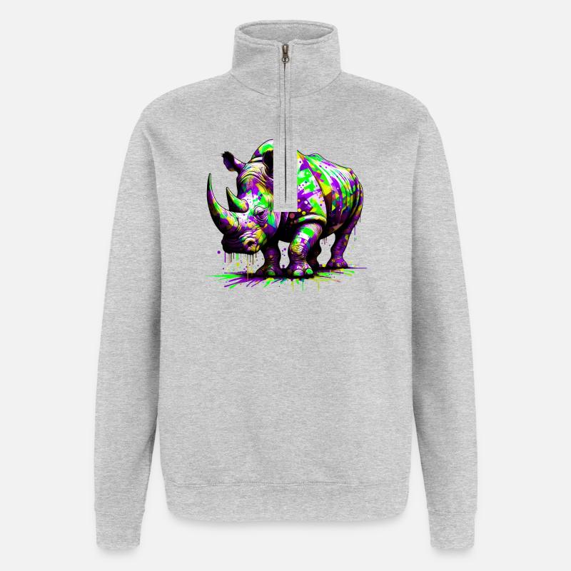 Nashorn - Quarter-Zip-Sweatshirt - Grau meliert