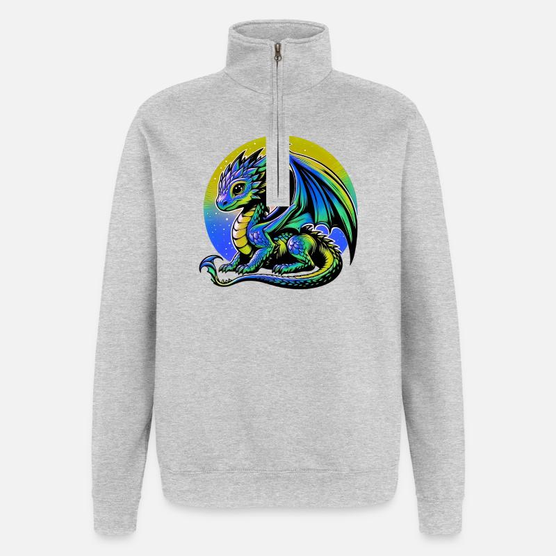 Dragon - Sweat à zip 1/4 - gris chiné