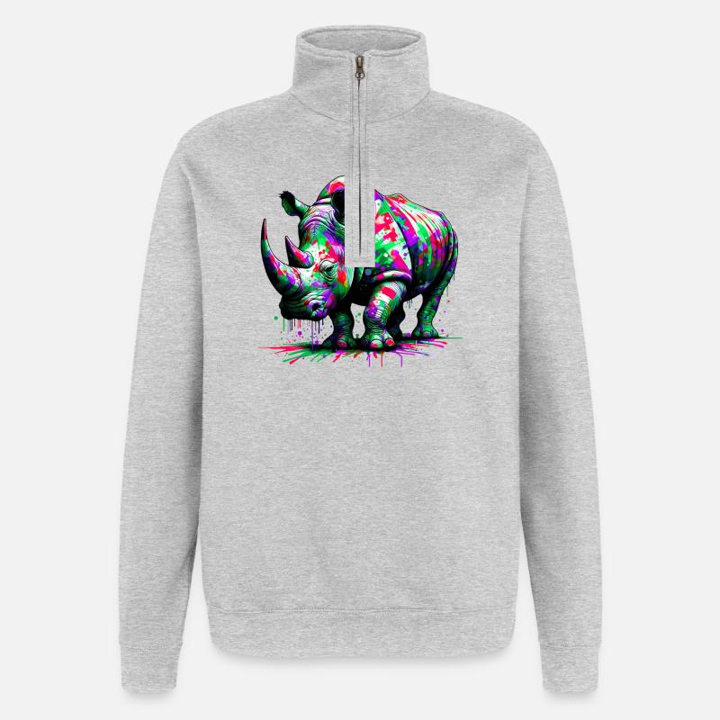 Nashorn - Quarter-Zip-Sweatshirt - Grau meliert