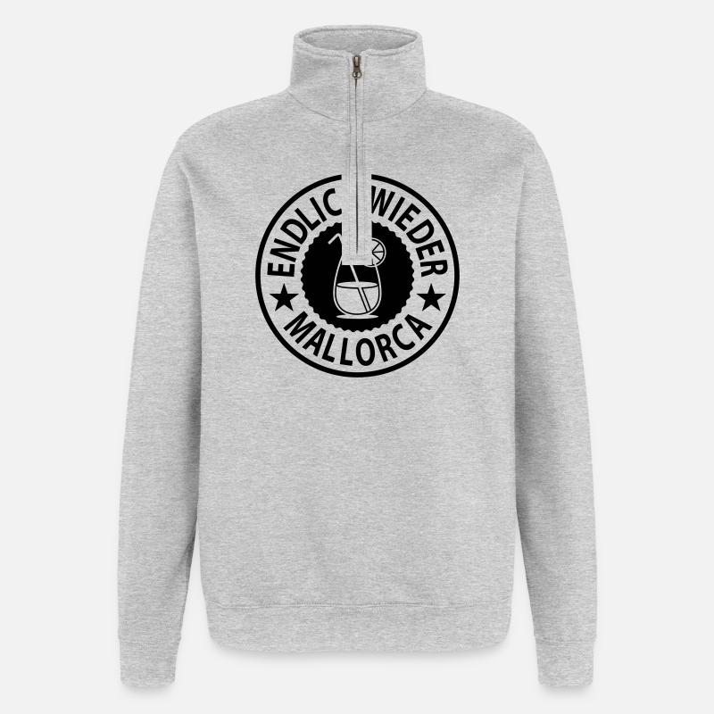 Finally Mallorca Cocktail again - Quarter-Zip Sweatshirt - heather grey