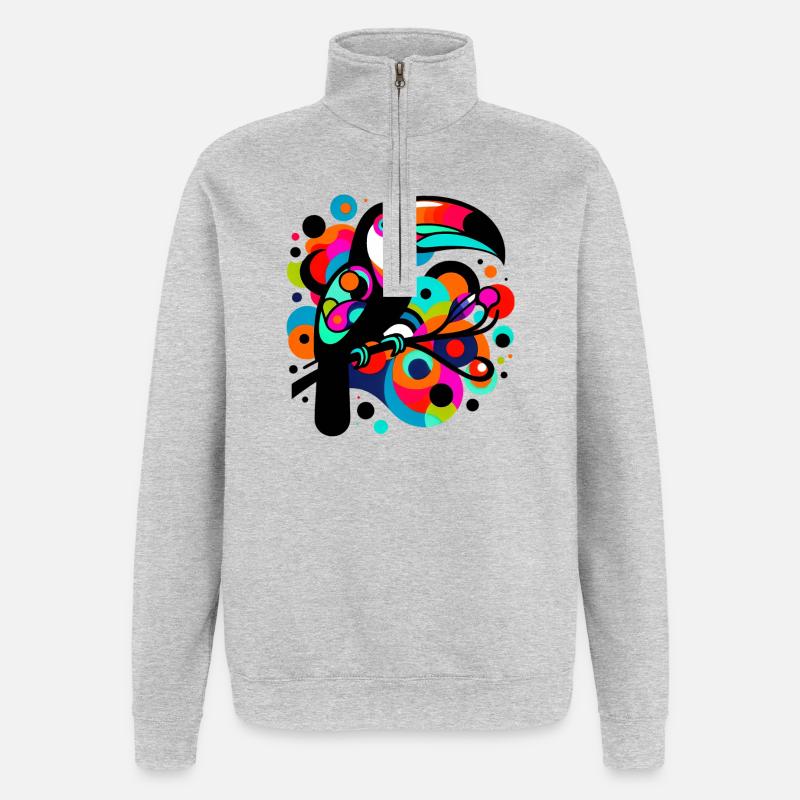 Tukan - Quarter-Zip-Sweatshirt - Grau meliert