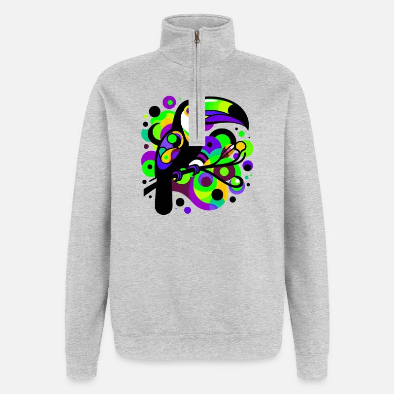 Tukan - Quarter-Zip-Sweatshirt - Grau meliert