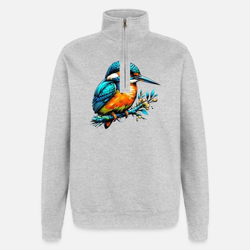 Eisvogel - Quarter-Zip-Sweatshirt - Grau meliert