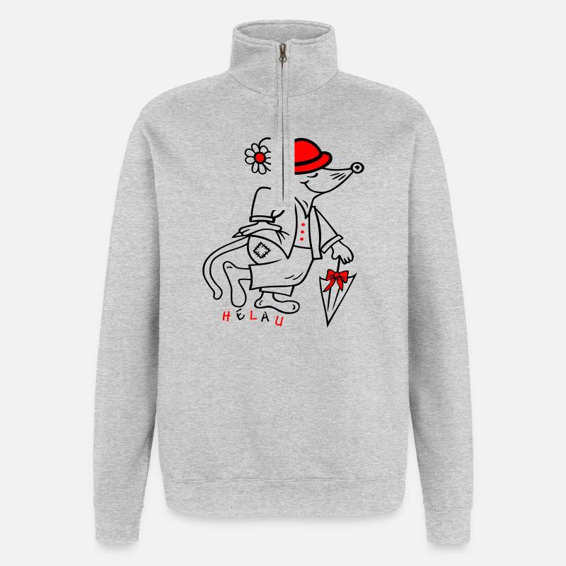 Carnaval - Sweat à zip 1/4 - gris chiné