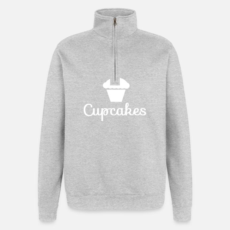 J’adore les cupcakes - Sweat à zip 1/4 - gris chiné