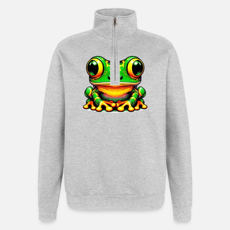 Frosch - Quarter-Zip-Sweatshirt - Grau meliert
