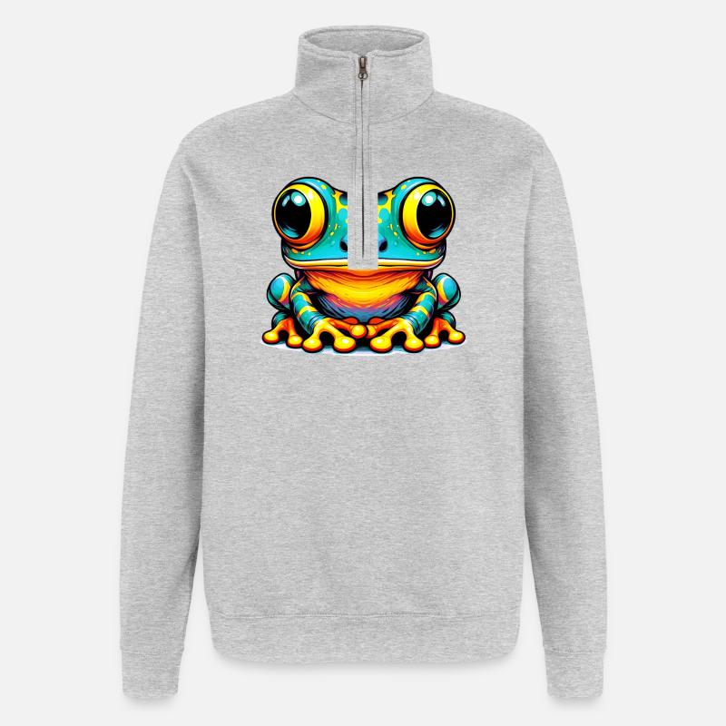 Frosch - Quarter-Zip-Sweatshirt - Grau meliert