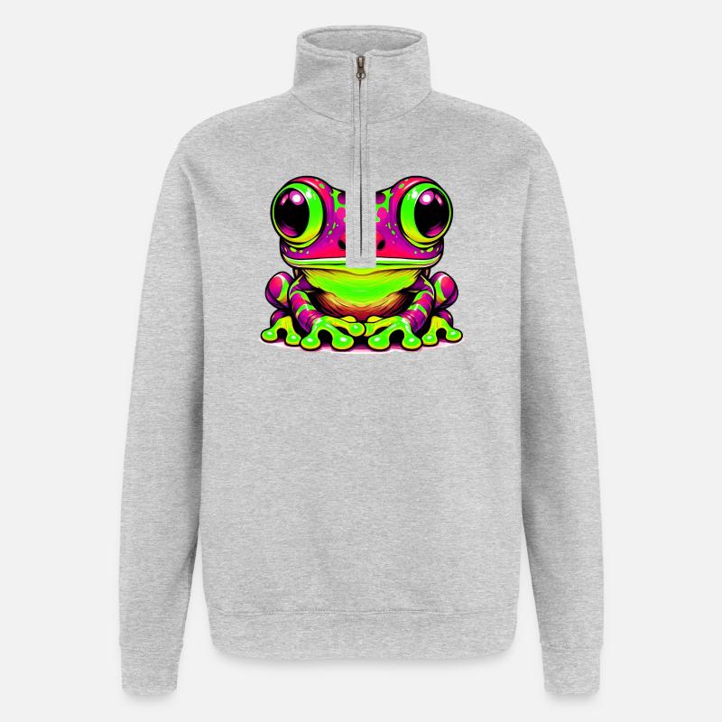 Frosch - Quarter-Zip-Sweatshirt - Grau meliert