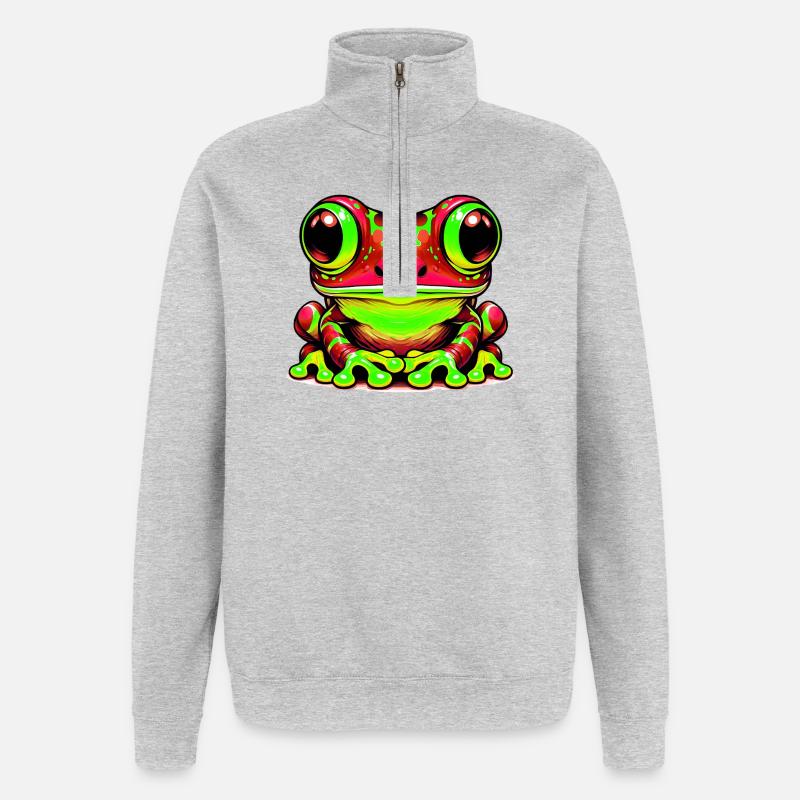 Frosch - Quarter-Zip-Sweatshirt - Grau meliert