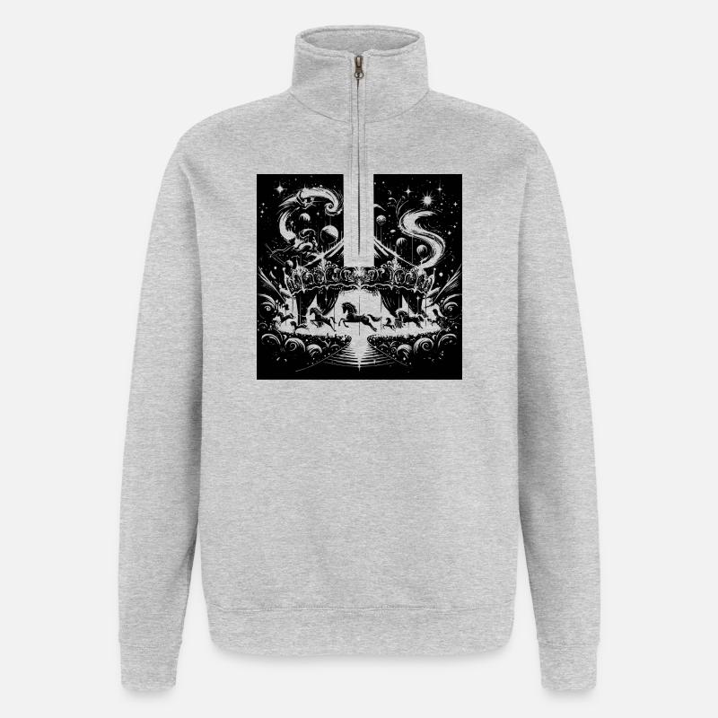 Circus Abstract Gradient - Quarter-Zip Sweatshirt - heather grey