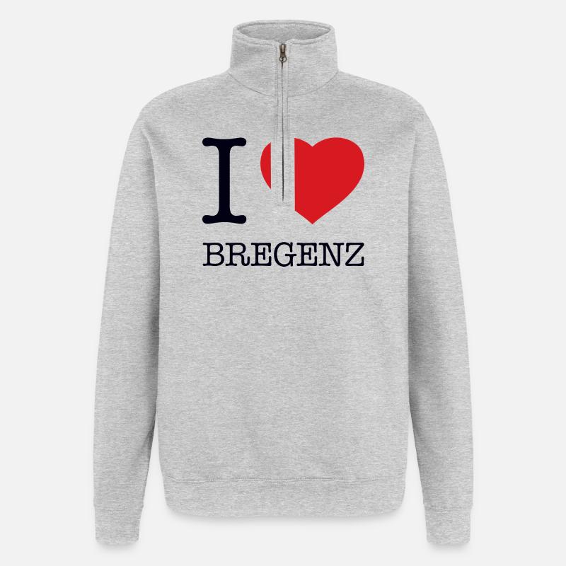 I LOVE BREGENZ - Quarter-Zip Sweatshirt - heather grey