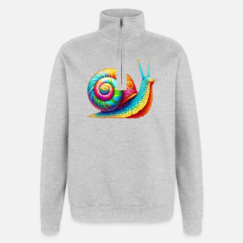 Schnecke - Quarter-Zip-Sweatshirt - Grau meliert