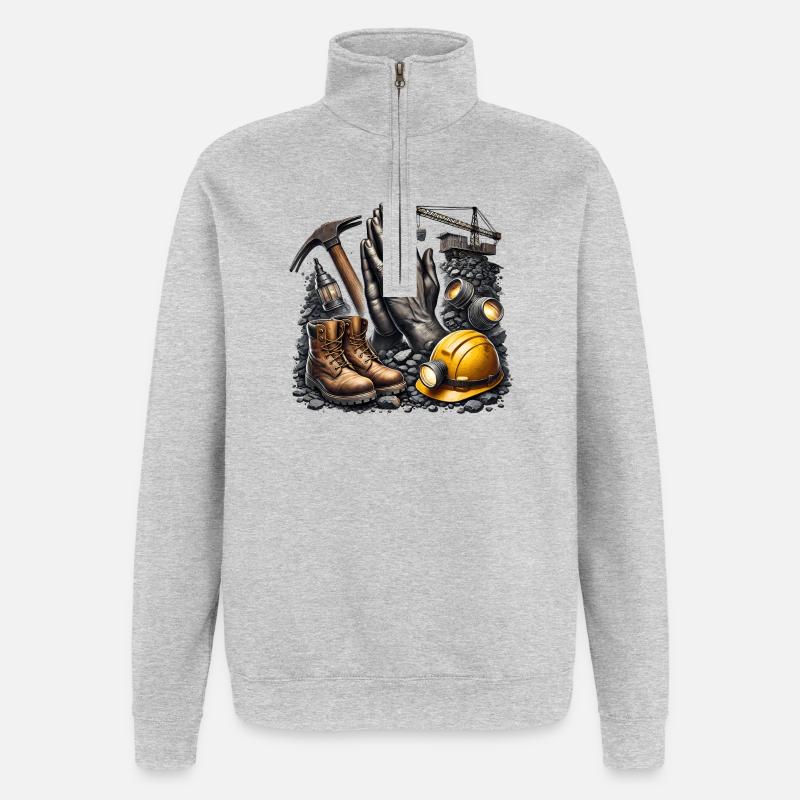 L’exploitation minière, c’est la vie - Sweat à zip 1/4 - gris chiné