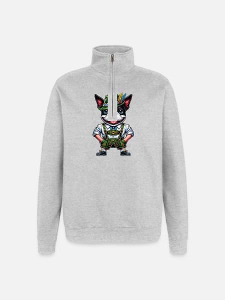 Bostie in traditional costume - Quarter-Zip Sweatshirt - heather grey