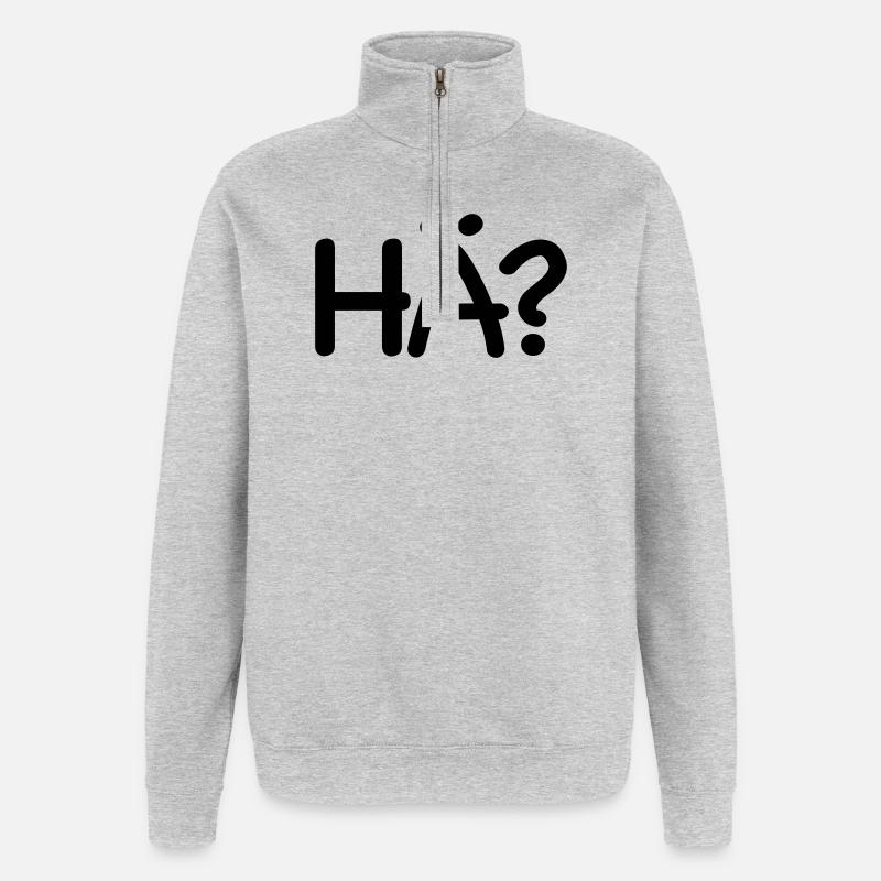 Excusez-moi, hein - Sweat à zip 1/4 - gris chiné