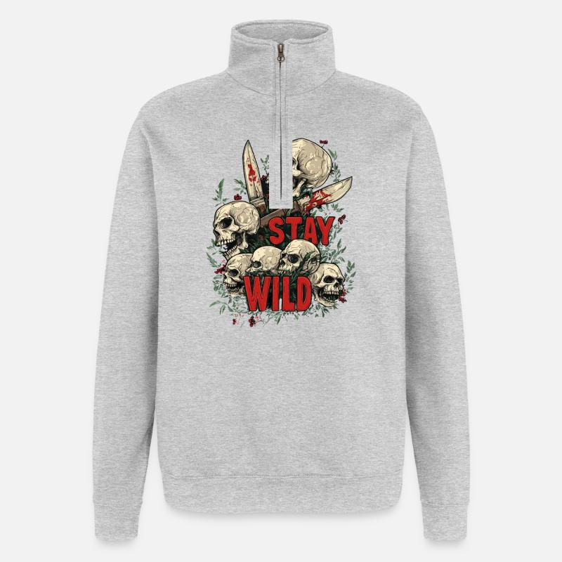 Restez libre de vos activités - Sweat à zip 1/4 - gris chiné