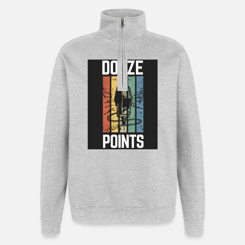 Douze Points Eurovision - Sweat à zip 1/4 - gris chiné
