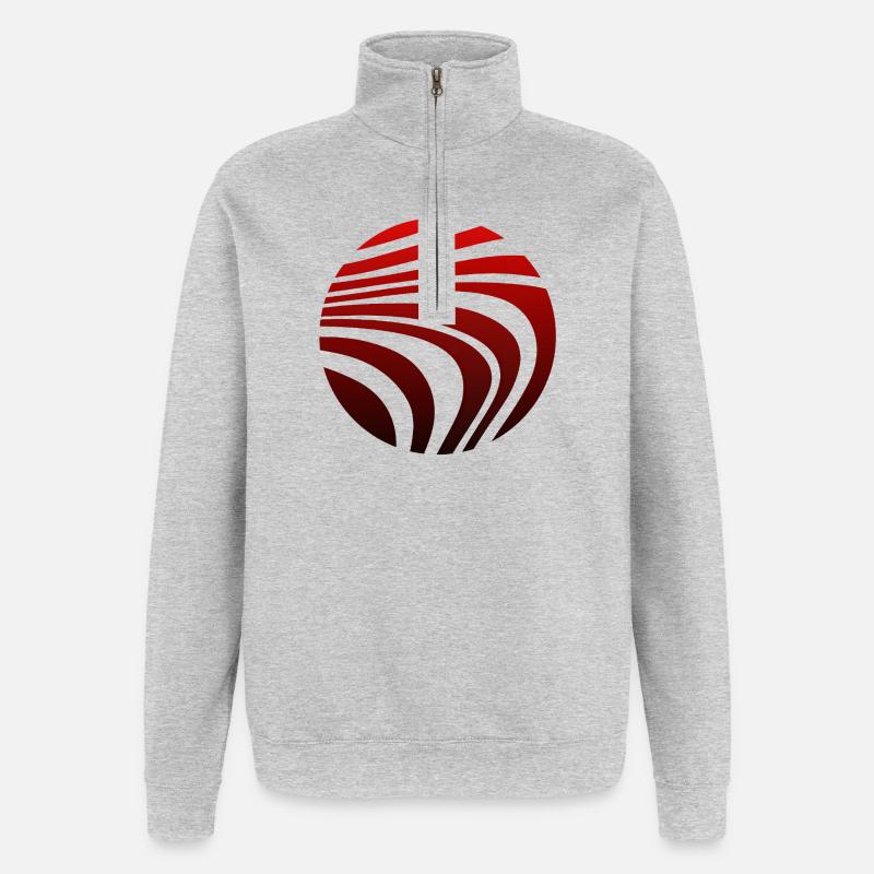 Psychedelic Pattern Red Black Gradient - Quarter-Zip Sweatshirt - heather grey