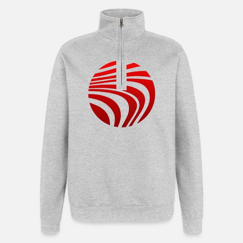 Psychedelic Pattern Red Gradient - Quarter-Zip Sweatshirt - heather grey