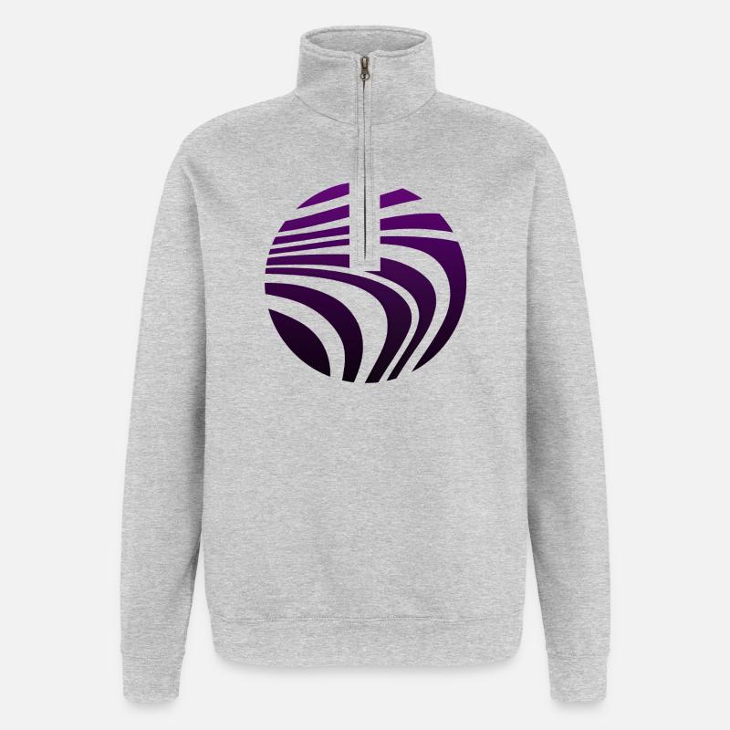 Psychedelic Pattern Violet Gradient - Quarter-Zip Sweatshirt - heather grey
