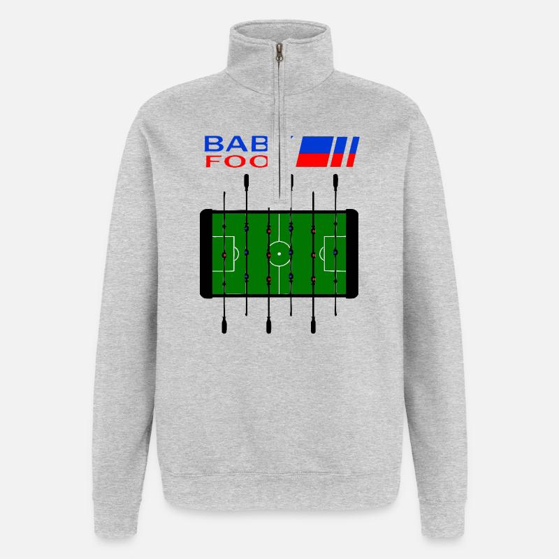 Tischfußball - Quarter-Zip-Sweatshirt - Grau meliert