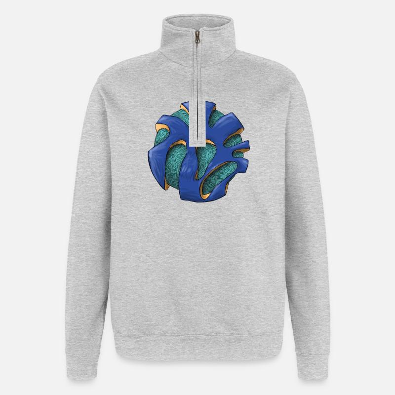 Lebender Azurknoten - Quarter-Zip-Sweatshirt - Grau meliert