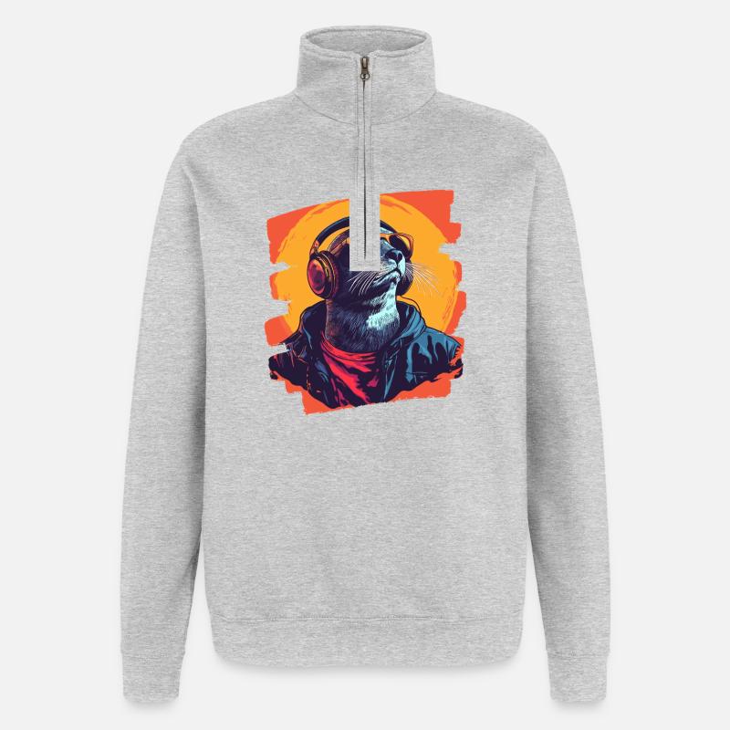 Robbe - Quarter-Zip-Sweatshirt - Grau meliert