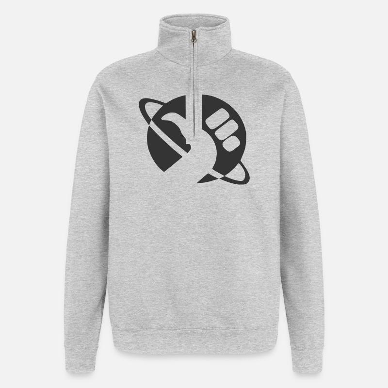 Tramper - Quarter-Zip-Sweatshirt - Grau meliert