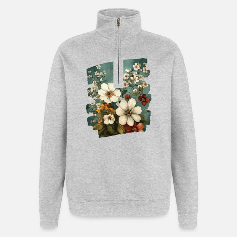 Spring Spring Beginning Flower Flowers - Quarter-Zip Sweatshirt - heather grey