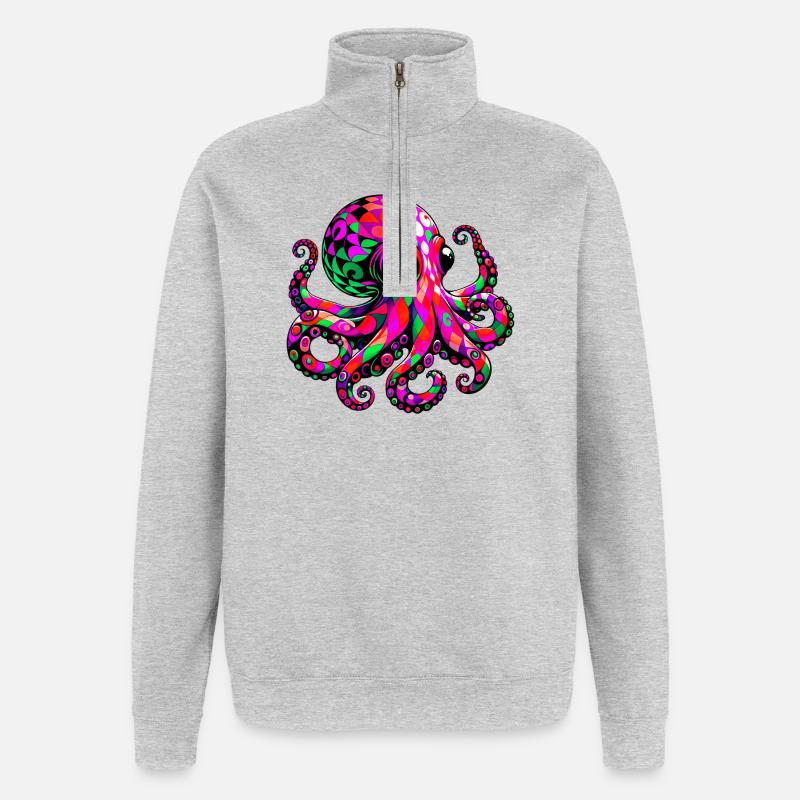 Octopus - Quarter-Zip Sweatshirt - heather grey