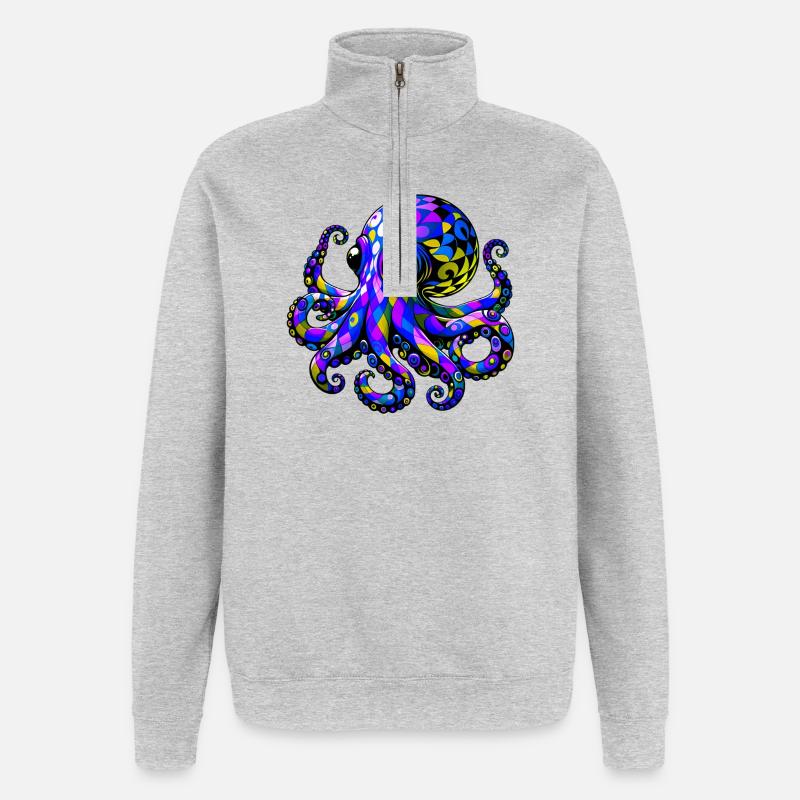 Octopus - Quarter-Zip Sweatshirt - heather grey