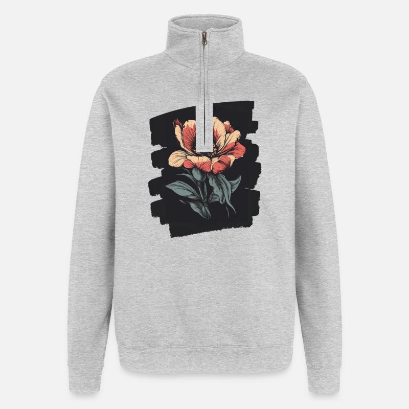 Spring Spring Beginning Flower Flowers - Quarter-Zip Sweatshirt - heather grey