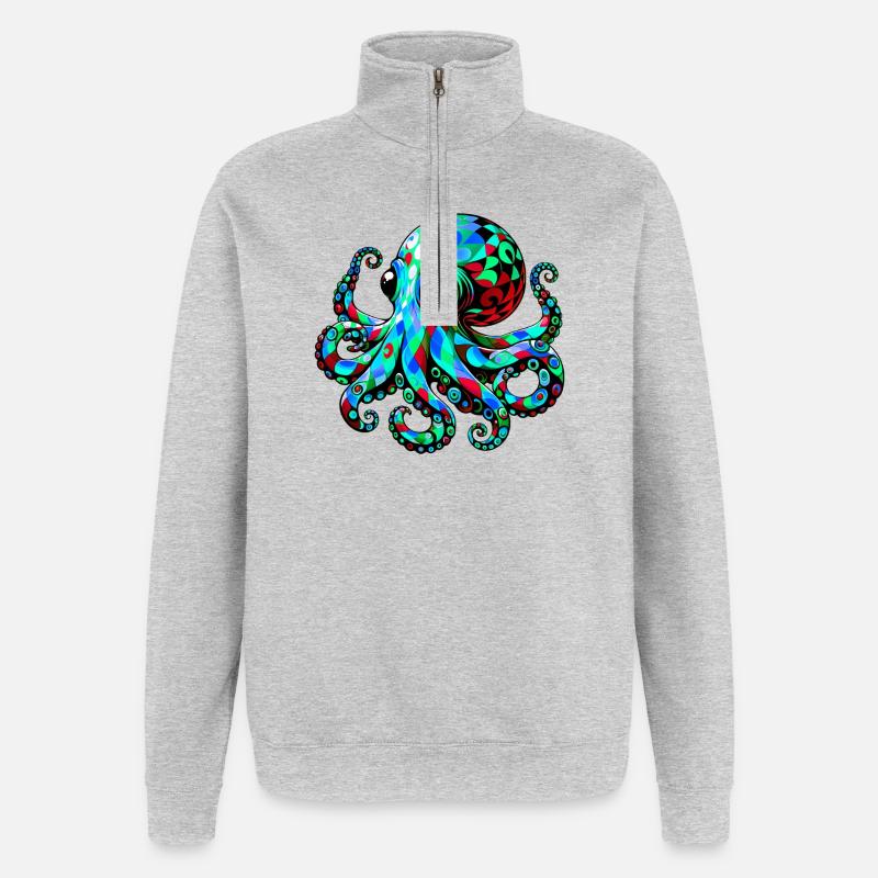 Octopus - Quarter-Zip Sweatshirt - heather grey