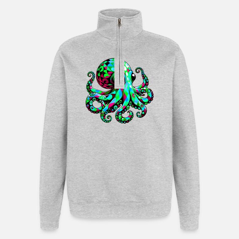 Octopus - Quarter-Zip Sweatshirt - heather grey
